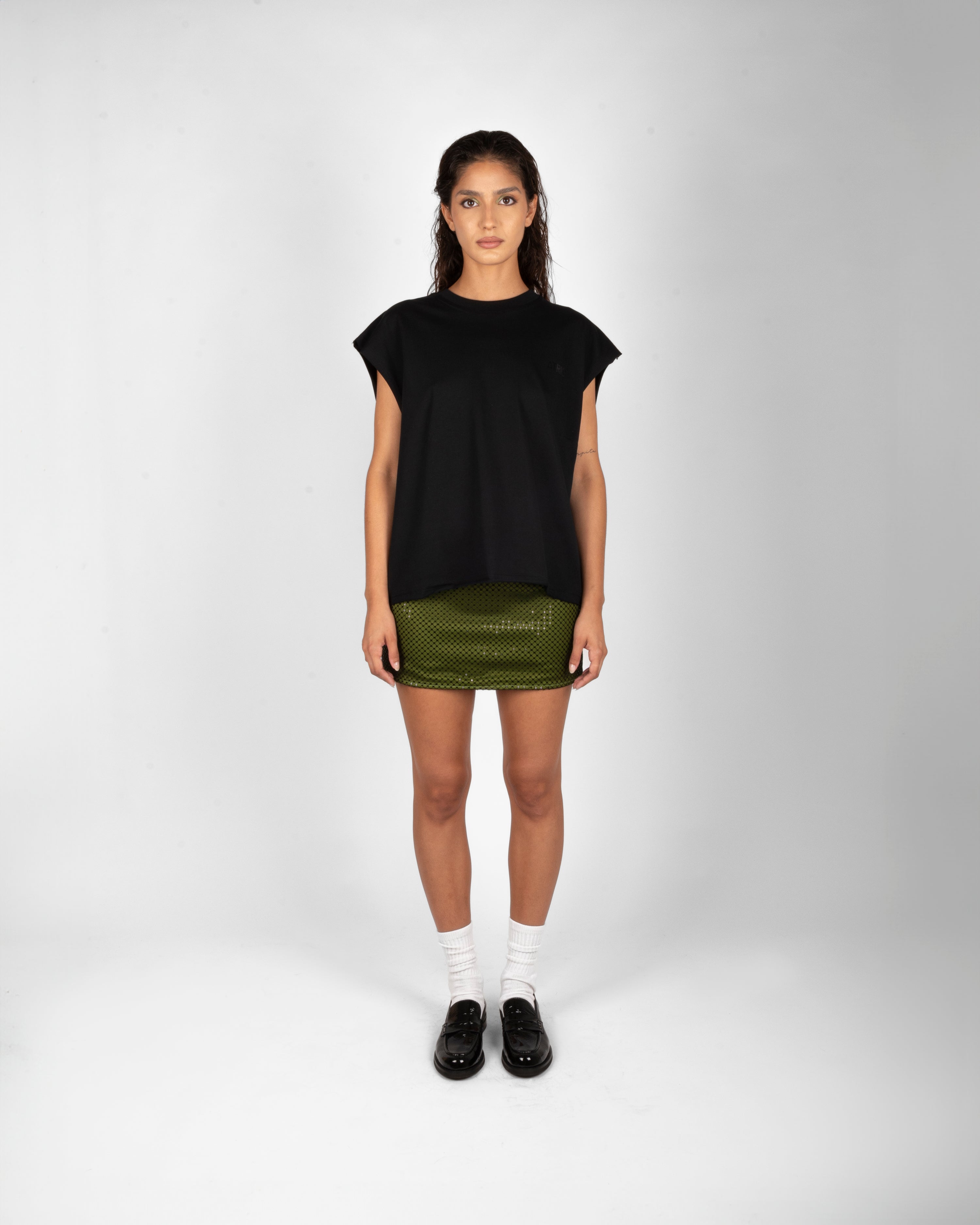 12.ATD Black Cotton Tank Top