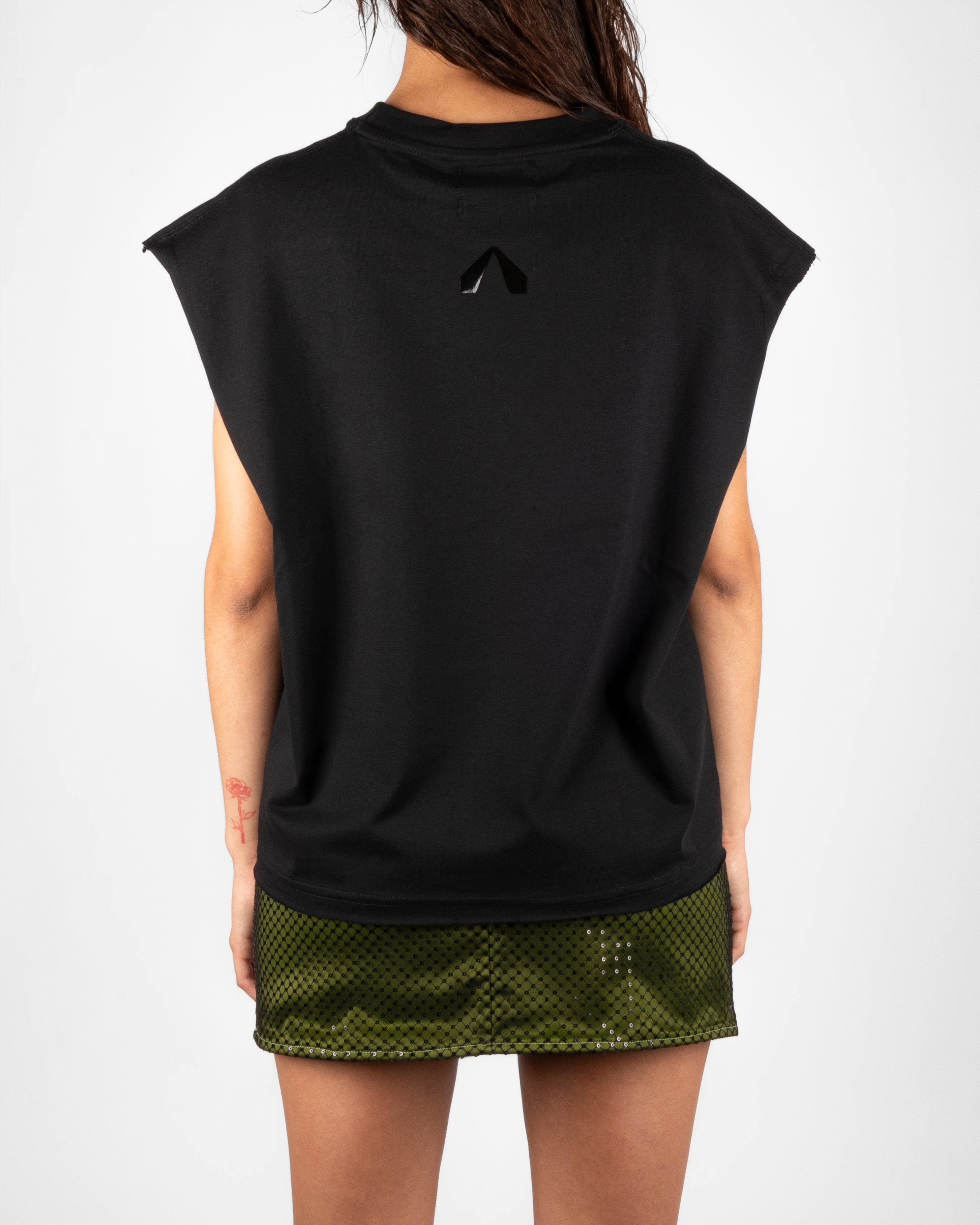 12.ATD Black Cotton Tank Top