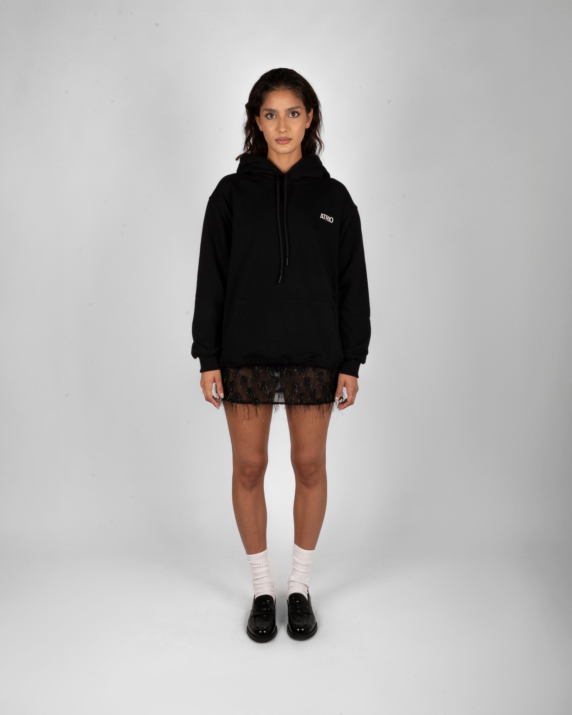 9.ATD ATRIO Black Hoodie with Reflective Logo