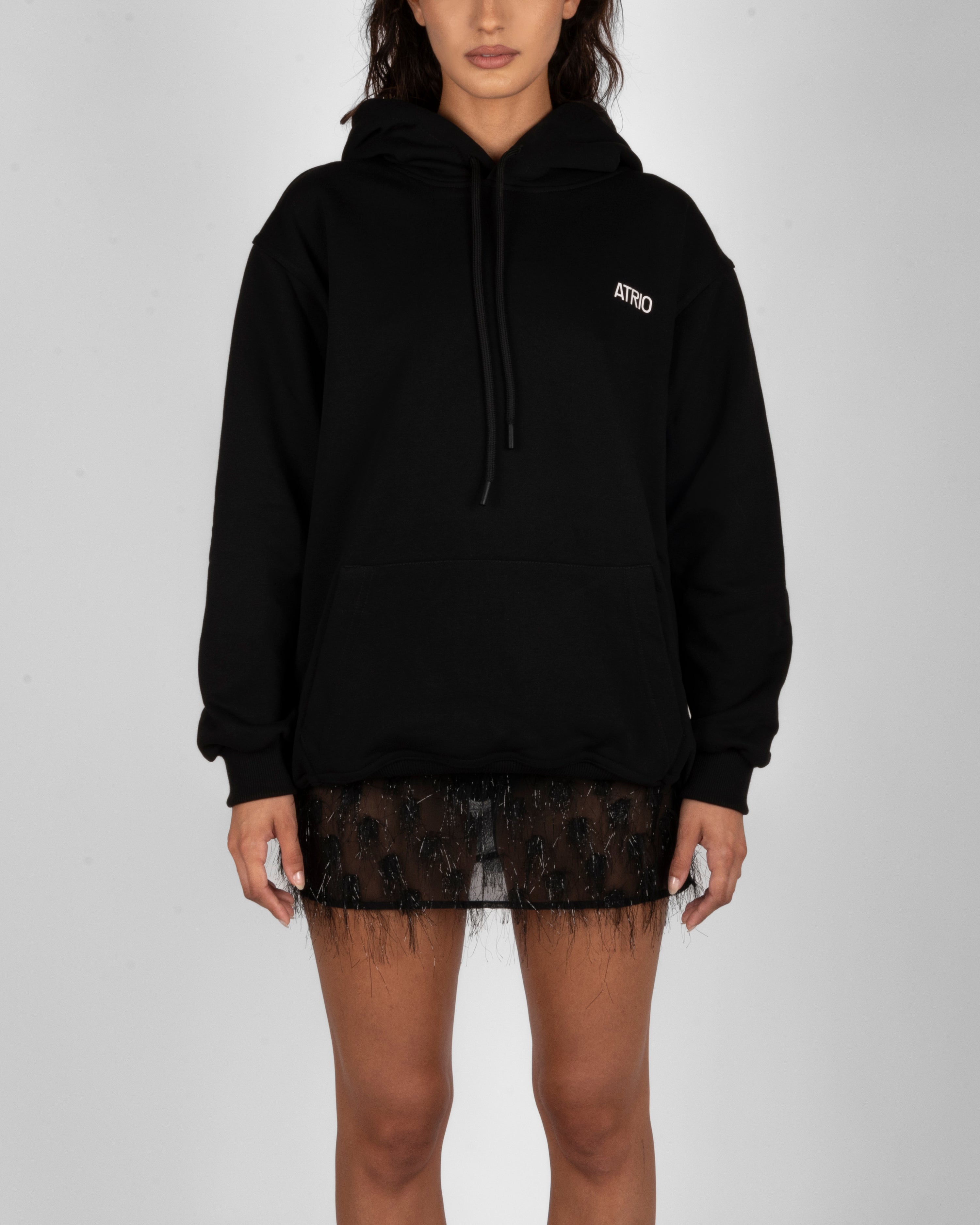9.ATD ATRIO Black Hoodie with Reflective Logo