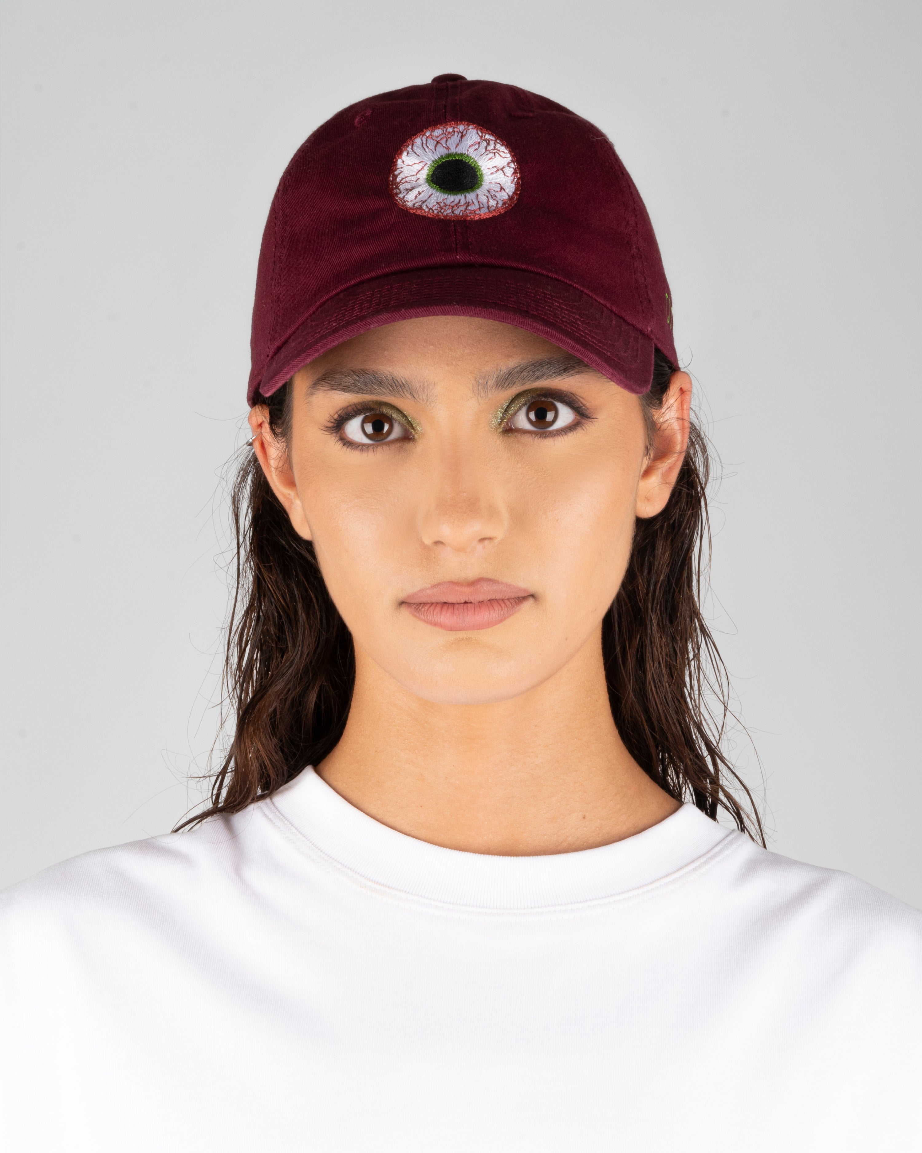 17.ATD Bordeaux Hat with Eye Print