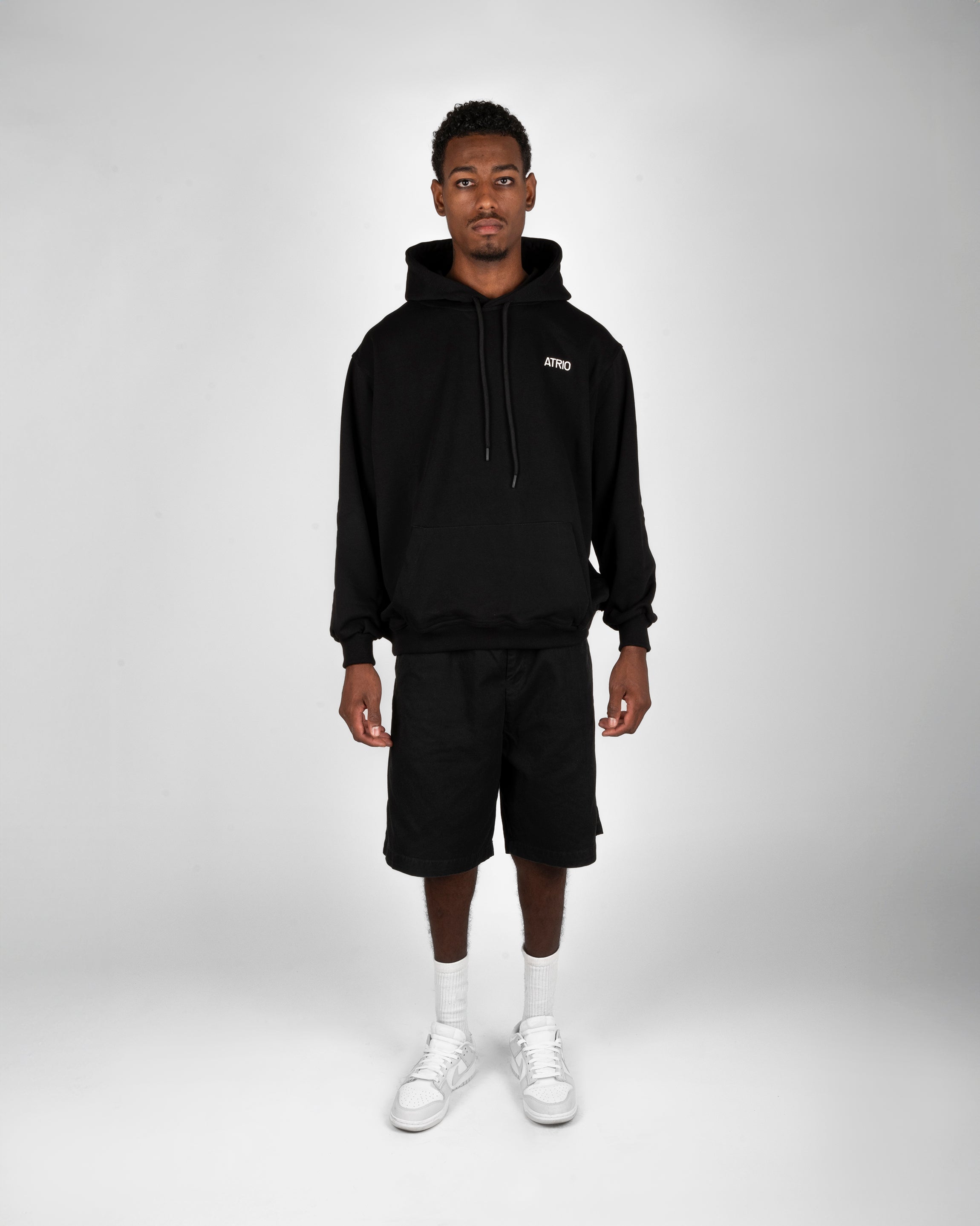 9.ATU ATRIO Black Hoodie with Reflective Logo