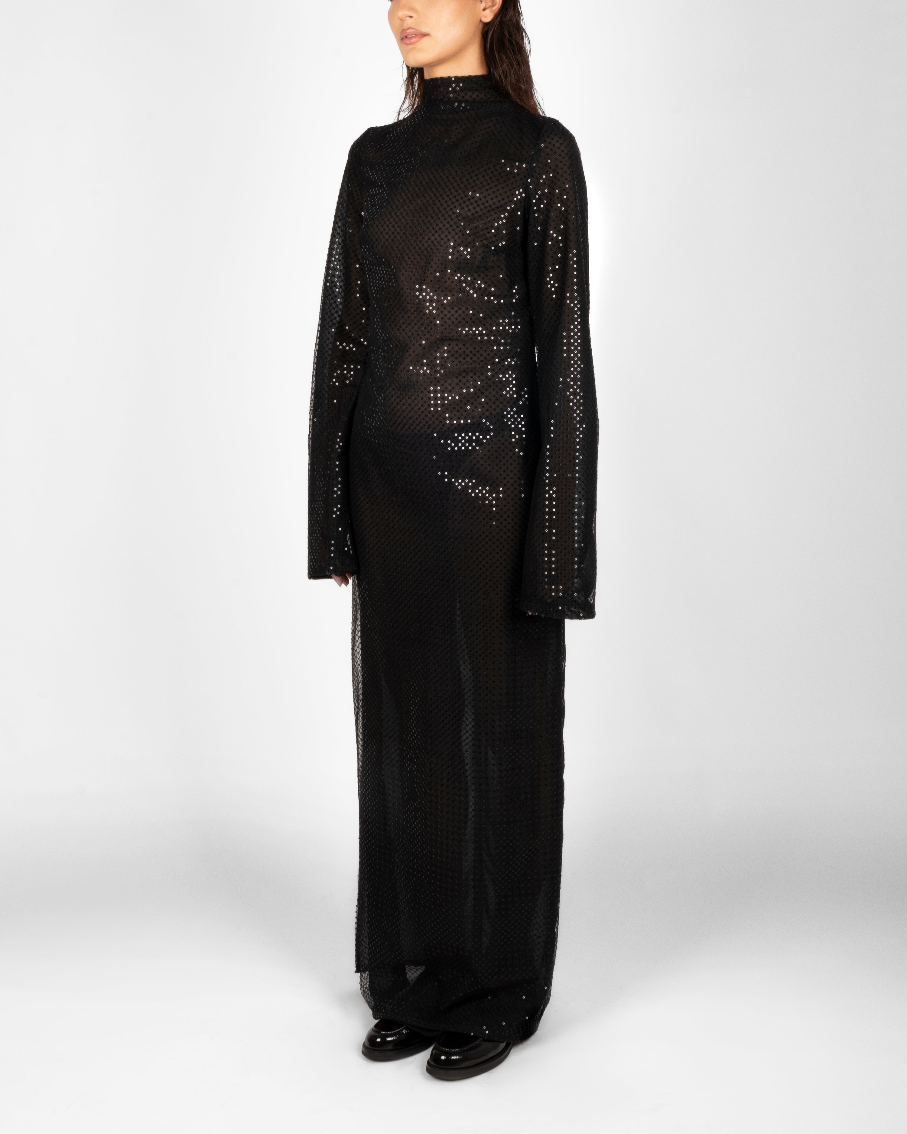 18.ATD Black Sheer Mesh Dress
