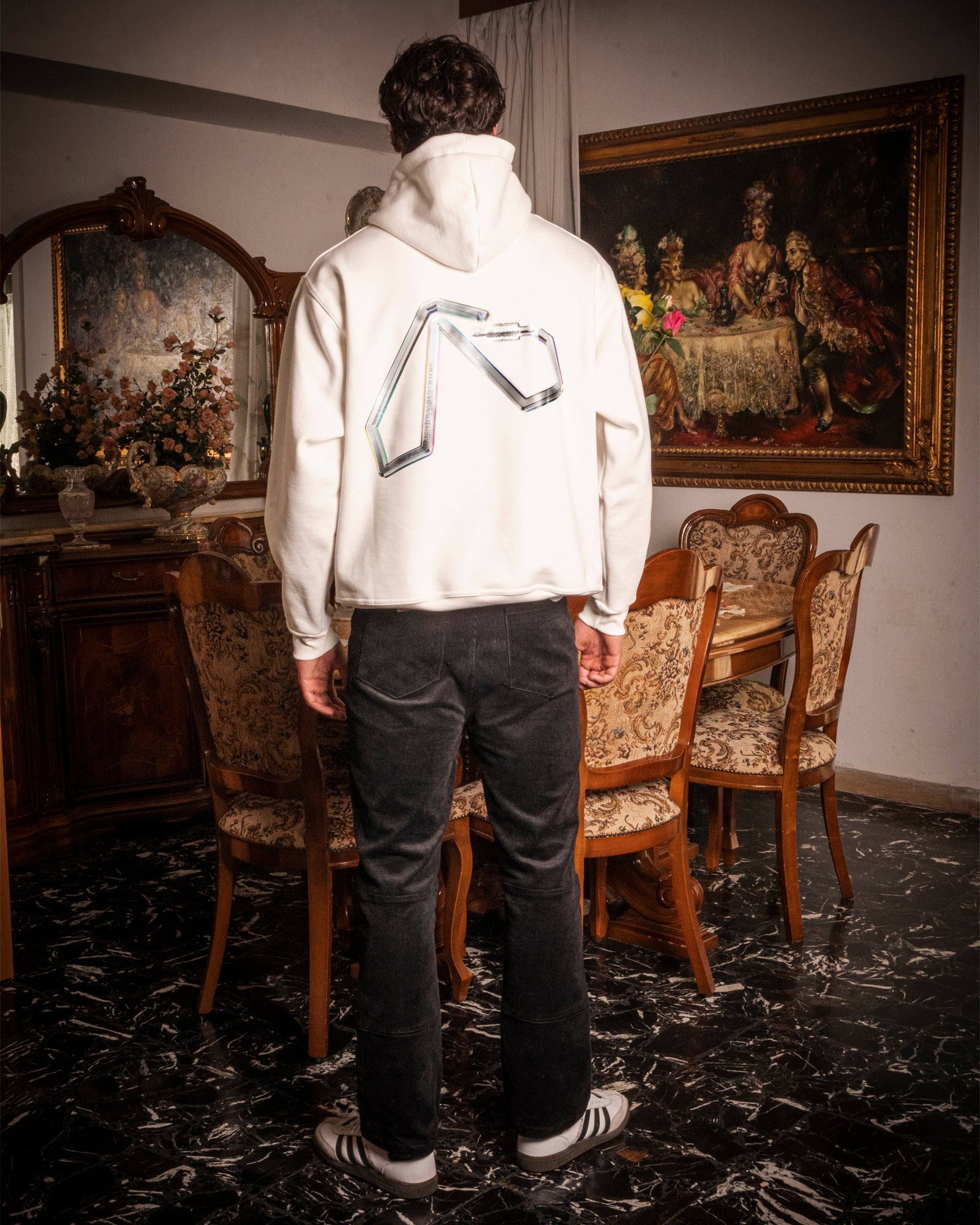 White Hoodie "Candy &amp; Carabiner"