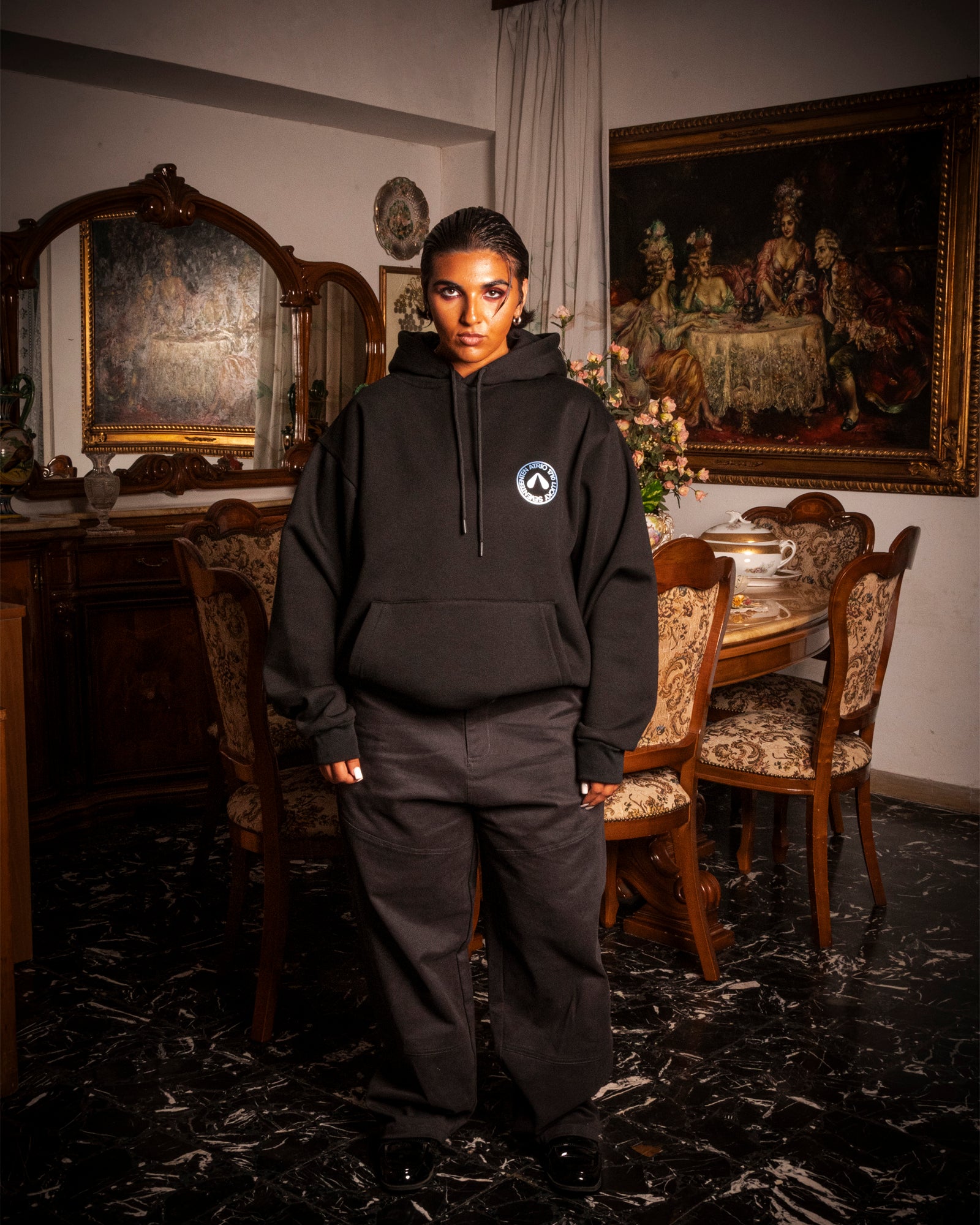 Black "Metal Bouquet" Hoodie