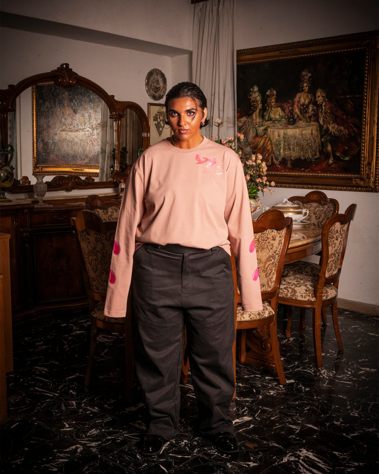 Longsleeve rosa "Candy Stamp"