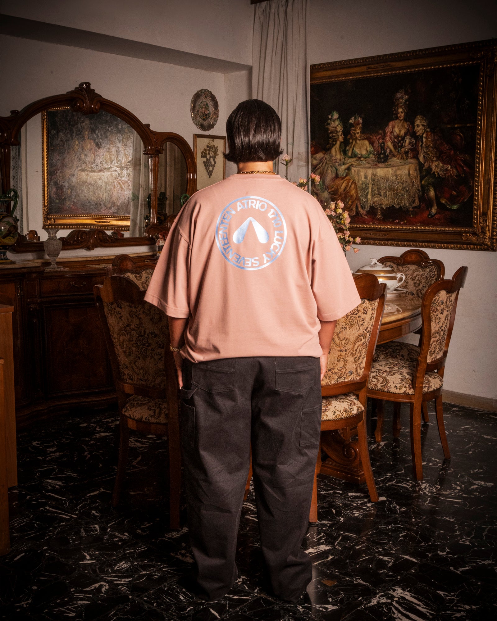 Pink "Slide Stamp" T-Shirt