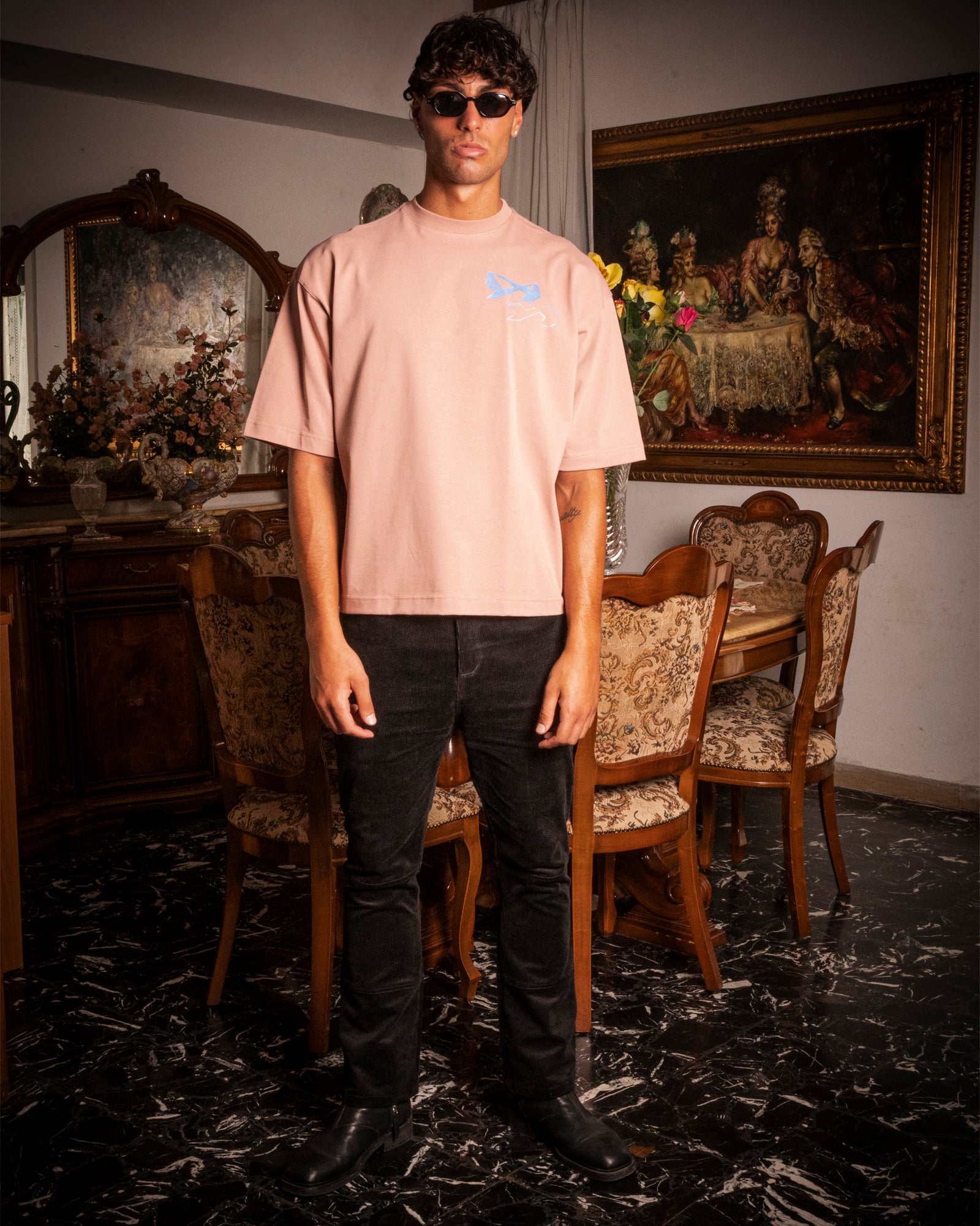 Pink "Slide Stamp" T-Shirt